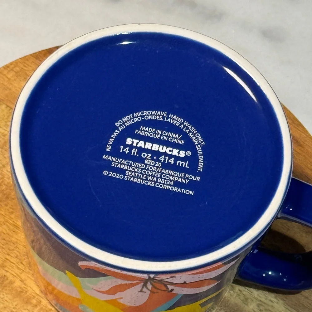 Starbucks 2021 Spring Easter Blue Bunny Ceramic Coffee Mug 14oz - Picture 6 of 6